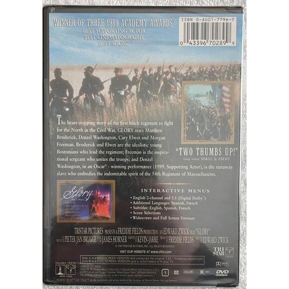 Glory (DVD) NEW - Matthew Broderick, Denzel Washington, Morgan Freeman - Picture 2 of 3